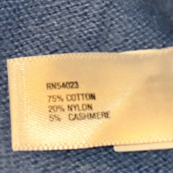 Gap cashmere blend sweater blue medium fall winter holidays back zip preppy - Picture 5 of 9